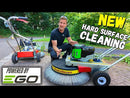 Video comparing the differences between the Westermann WR870 Moss Brush with Honda engine, versus with the EGO Battery motor.