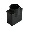 A rectangular, black steel adapter for driving in 4x2" posts with the Easy Petrol Post Driver