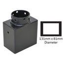 A black, rectangular, steel adapter for the Easy Petrol Post Driver, to suit post sizes 131x81mm (5x3")