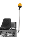 Orange flashing beacon attachment for a Westermann CM2 PRO Ride-On machine