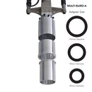 Studio image of a 3-in-1 Multi Euro A Adapter, including sizes 107mm, 95mm, 85mm