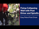 A video showing how to fix a collapsing retaining wall, with the Easy Petrol Post Driver Spirafix model
