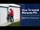 Video showing how to use the easy petrol post driver to install marquee pins